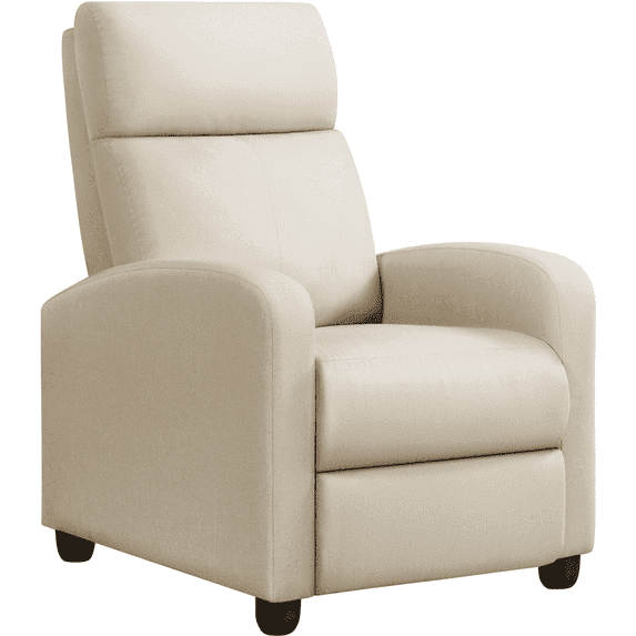 Yaheetech Modern Fabric Upholstered Recliner Chair with Pocket Spring for Home, Beige