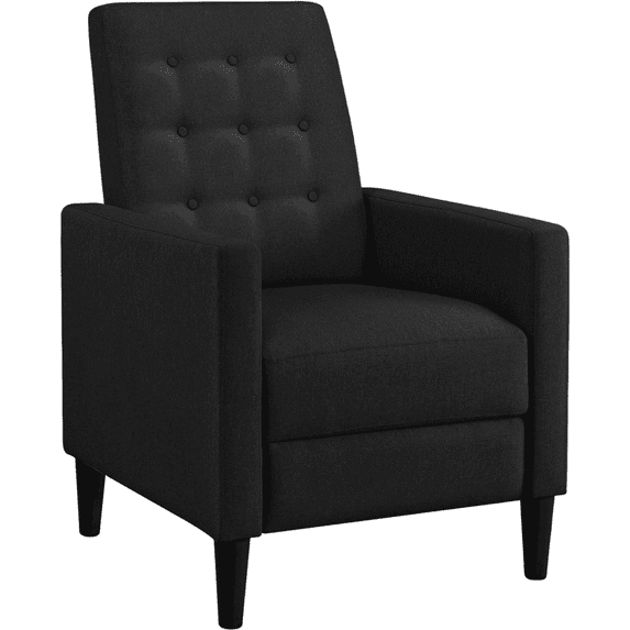 Yaheetech Modern Fabric Upholstered Recliner with Pocket Spring for Home Theater,Black