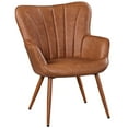 thumbnail image 1 of Yaheetech Modern Faux Leather Accent Chair, Retro Brown, 1 of 9