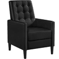 thumbnail image 1 of Yaheetech Modern Faux Leather Upholstered Recliner Chair with Pocket Spring,Black, 1 of 9