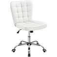 thumbnail image 1 of Yaheetech Modern Faux leather Tufted Armless Office Chair,White, 1 of 9