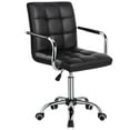 thumbnail image 1 of Yaheetech Modern Height Adjustable PU Leather Office Chair, Black, 1 of 9