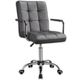 thumbnail image 1 of Yaheetech Modern Height Adjustable PU Leather Office Chair, Gray, 1 of 10