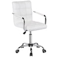 thumbnail image 1 of Yaheetech Modern Height Adjustable PU Leather Office Chair, White, 1 of 11