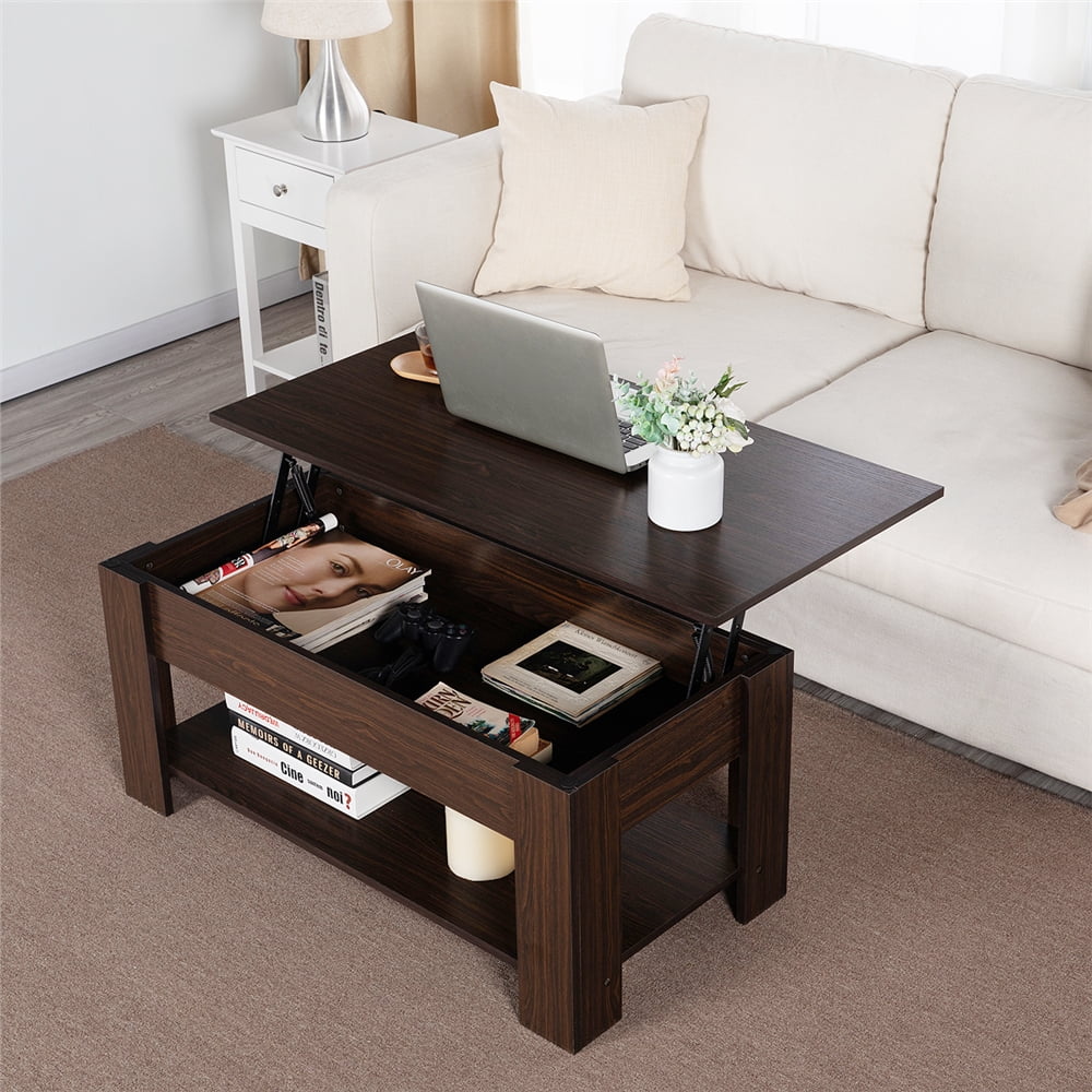 Yaheetech Modern Lift Top Coffee Table w/Hidden Compartment & Storage ...