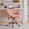 thumbnail image 1 of Yaheetech Modern Office Chair Vanity Chair Swivel Rolling Chair with Armrests, Pink, 1 of 8