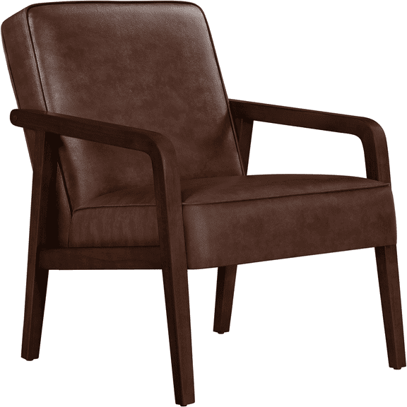 Yaheetech Modern Upholstered Armchair Accent Chair for Living Room, Dark Brown