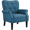 thumbnail image 1 of Yaheetech Modern Upholstered Accent Chair with Wooden Leg for Living Room, Navy Blue, 1 of 7