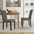 thumbnail image 1 of Yaheetech Modern Upholstered Dining Chairs with Solid Wood Legs, Set of 2, Dark Gray, 1 of 7