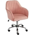 thumbnail image 1 of Yaheetech Modern Velvet Height-Adjustable Task Chairs with Armrests, Pink, 1 of 9