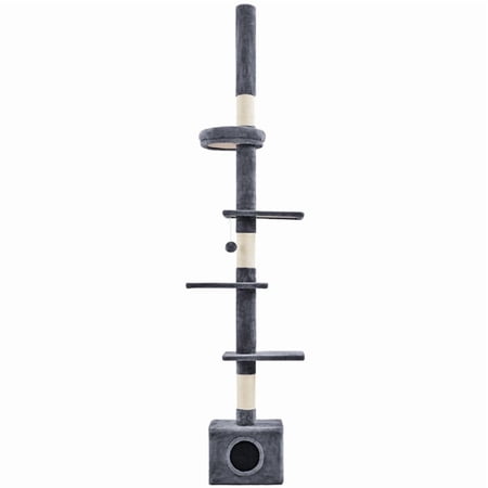 Yaheetech 7.4-8.7FT Multilevel Floor To Ceiling Cat Tree with Condo & 4 Perches, Dark Gray