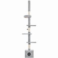 thumbnail image 1 of Yaheetech 7.4-8.7FT Multilevel Floor To Ceiling Cat Tree with Condo & 4 Perches, Light Gray, 1 of 11