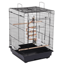 Yaheetech Open Top Travel Bird Cage Carrier for Bird Canary Cockatiel Small Parrots, Black