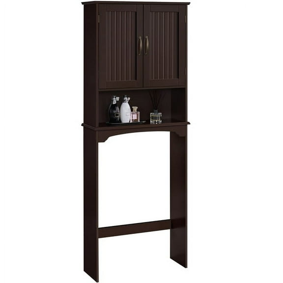 Yaheetech Over The Toilet Cabinet MDF Bathroom Storage Organizer with Adjustable Shelf, Espresso