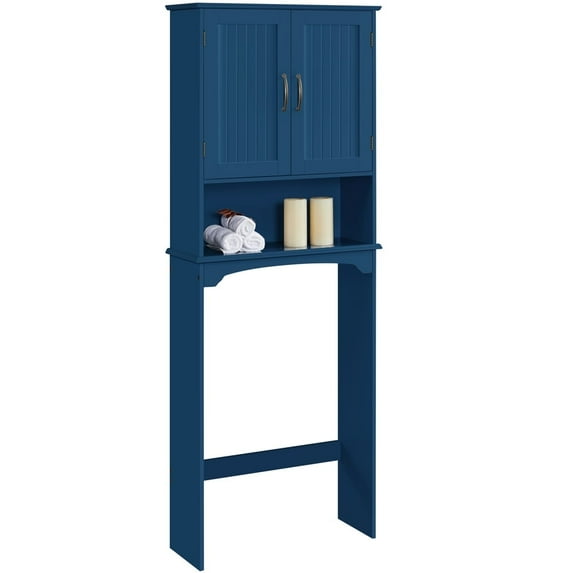 Yaheetech Over The Toilet Cabinet MDF Bathroom Storage Organizer with Adjustable Shelf, Navy Blue