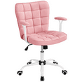 thumbnail image 1 of Yaheetech PU Leather Desk Chair with Padded Arms, Pink, 1 of 8