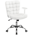 thumbnail image 1 of Yaheetech PU Leather Desk Chair with Padded Arms, White, 1 of 9