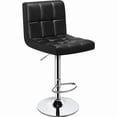 thumbnail image 1 of Yaheetech PU Leather Height Adjustable Bar Stool with Backrest and No Arms, Black, 1 of 8