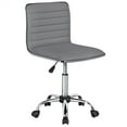 thumbnail image 1 of Yaheetech PU Leather Low Back Armless Desk Chair Office Chair with Wheels, Gray, 1 of 11