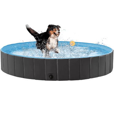 Yaheetech PVC Portable Pet Swimming Pool, Black, 63''