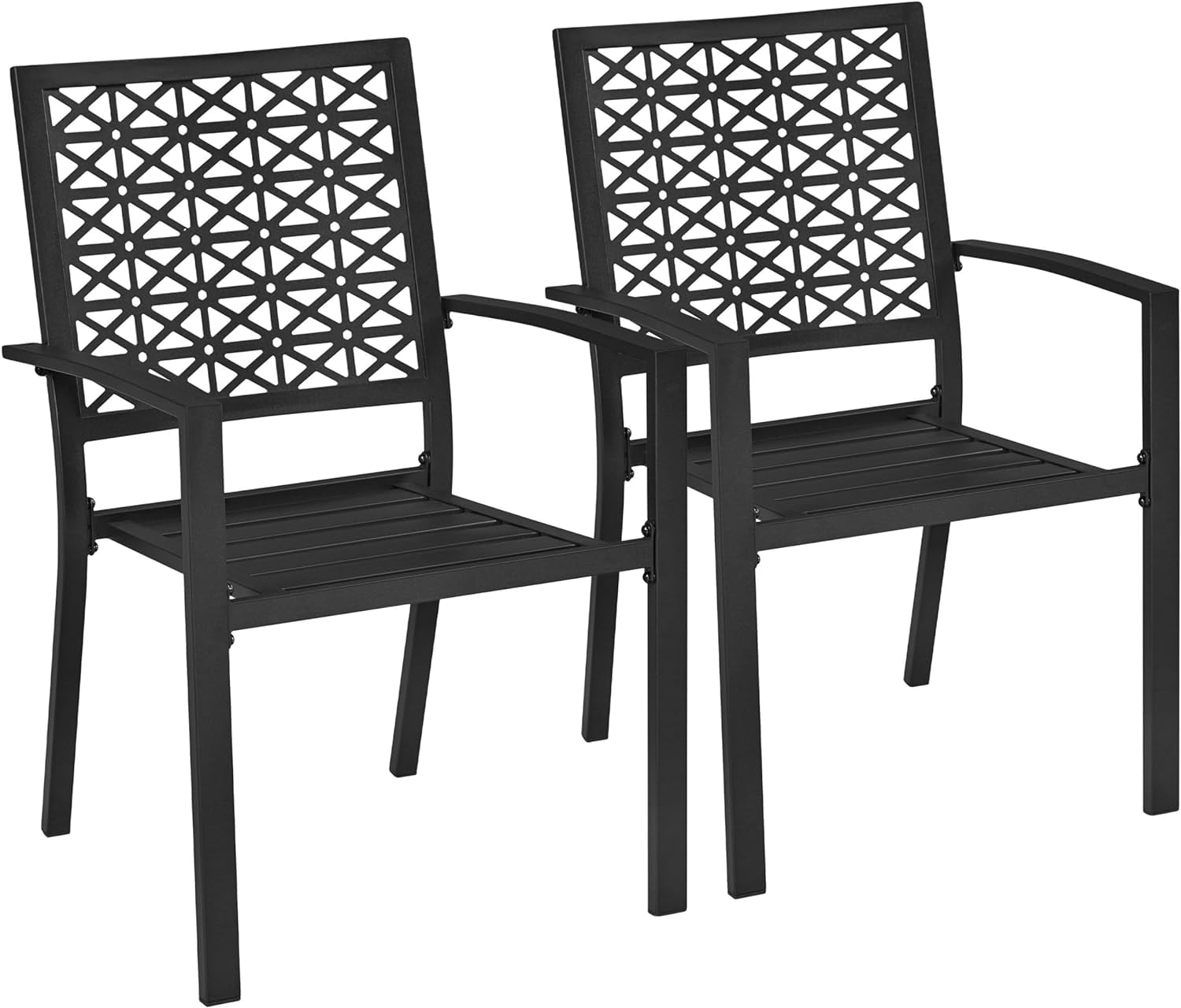 Yaheetech Patio Chairs Set of 2 Outdoor Dining Chairs, 300lbs Metal