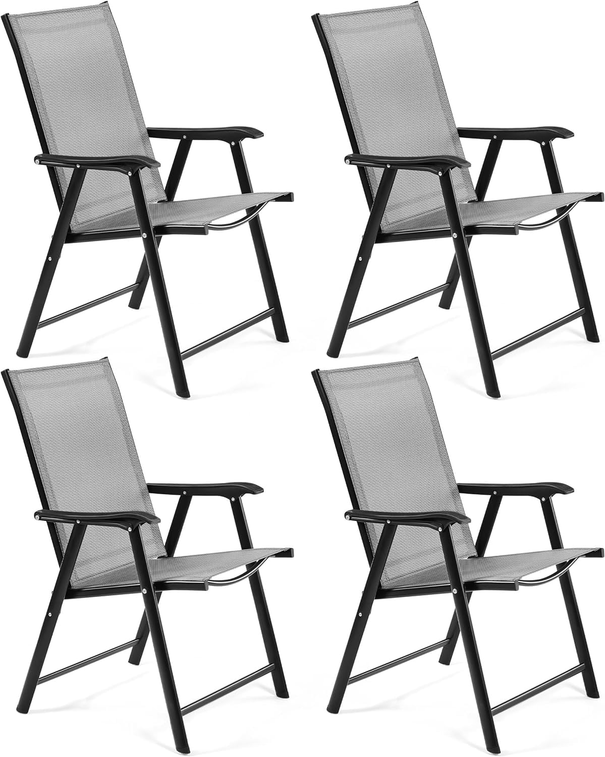 Yaheetech Patio Folding Chairs Outdoor Chairs Set of 4 Portable Dining