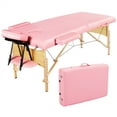 thumbnail image 1 of Yaheetech Portable Folding Massage Table with Face Cradle Armrests Hand Pallet Carry Case Bag, Pink, 1 of 11
