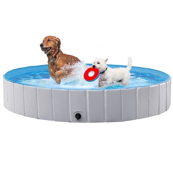 Yaheetech Portable Pet Swimming Pool Bath Tub for Dogs and Cats, 4XL, Gray