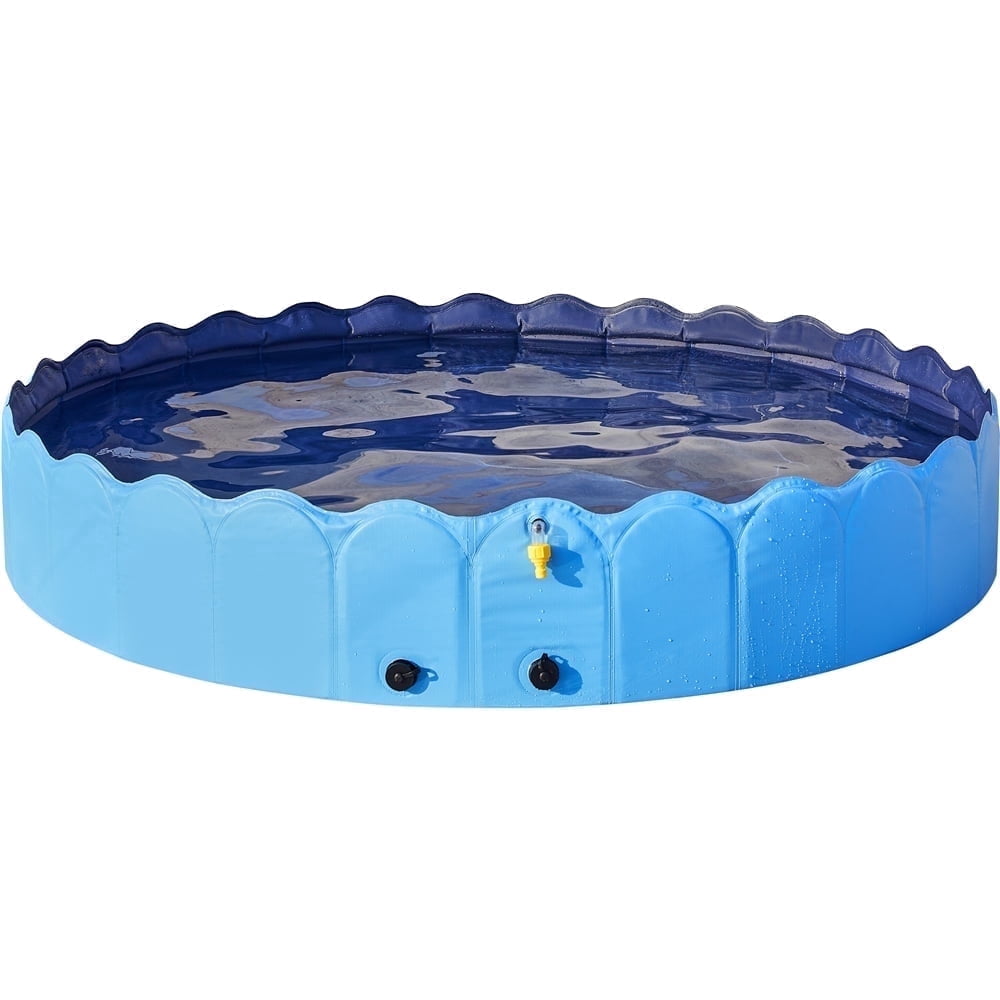 Yaheetech Portable Plastic Dog Swimming Pool with Sprinkler, 79in, Blue