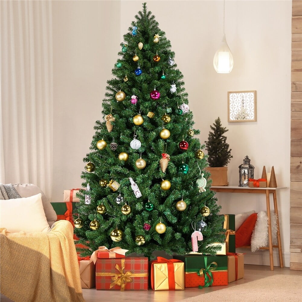 Yaheetech Prelit Spruce Artificial Hinged Holiday Christmas Pine Tree 7.5 Foot