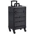 thumbnail image 1 of Yaheetech Professional Rolling Makeup Train Case with Drawers,Black, 1 of 9