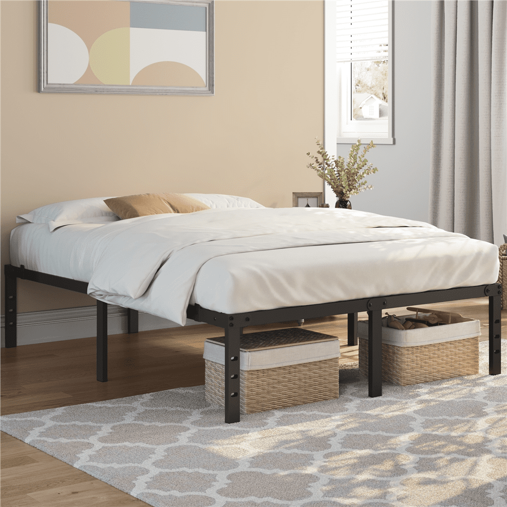 Yaheetech Queen Size 14''H Metal Platform Bed Frame, Black
