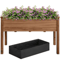thumbnail image 1 of Yaheetech Rectangle Fir Wood Raised Garden Bed Planters,Dark Brown, 1 of 8
