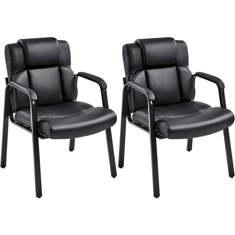 Yaheetech Set of 2 Faux Leather Office Reception Chair, Black