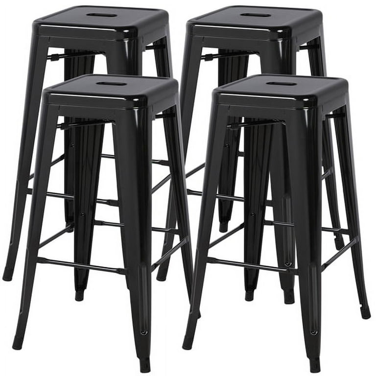 Yaheetech Set of 4 Metal Bar Stools Vintage Counter Bar Stool