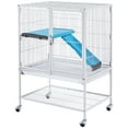 thumbnail image 1 of Yaheetech Small Animal Cage with Rolling Wheels, Removable Ramp & Platform, White, 1 of 8