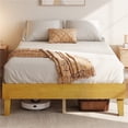 thumbnail image 1 of Yaheetech Solid Wood Platform Bed Frame with Wooden Slat Support, Natural Wood, Full, 1 of 9