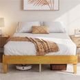 thumbnail image 1 of Yaheetech Solid Wood Platform Bed Frame with Wooden Slat Support, Natural Wood, Queen, 1 of 9