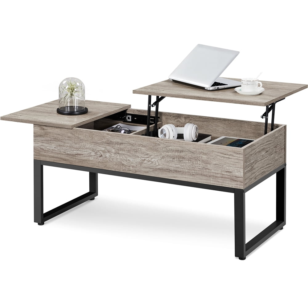 Yaheetech Split Lifttop Coffee Table with Hidden Storage Compartments