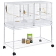 thumbnail image 1 of Yaheetech Stackable Divided Breeder Cage with Rolling Stand, White, 1 of 9