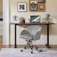 thumbnail image 1 of Yaheetech Swivel Rolling Desk Chair Makeup Vanity Chair with Armrests, Light Gray, 1 of 8
