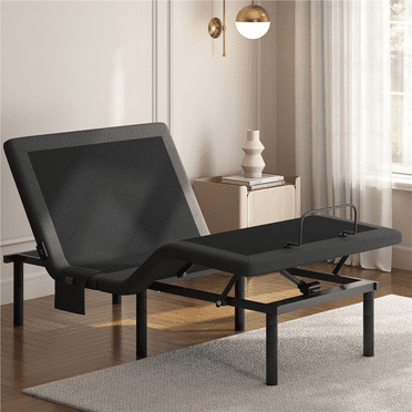 Yaheetech Adjustable Bed Frame with Independent Head and Foot Incline, Twin XL, Black