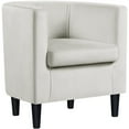 thumbnail image 1 of Yaheetech Upholstered Barrel-shaped Accent Chair for Living Room, Beige, 1 of 7