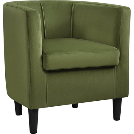 Yaheetech Upholstered Barrel-shaped Accent Chair for Living Room, Olive Green