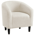 thumbnail image 1 of Yaheetech Upholstered Club Chair Boucle  Accent Barrel Chair, Ivory, 1 of 11
