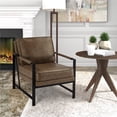 thumbnail image 1 of Yaheetech Upholstered Faux Leather Accent Chair,Brown, 1 of 10