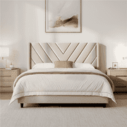 Yaheetech Upholstered Platform Bed Queen - rated 4.4 stars from 221 reviews