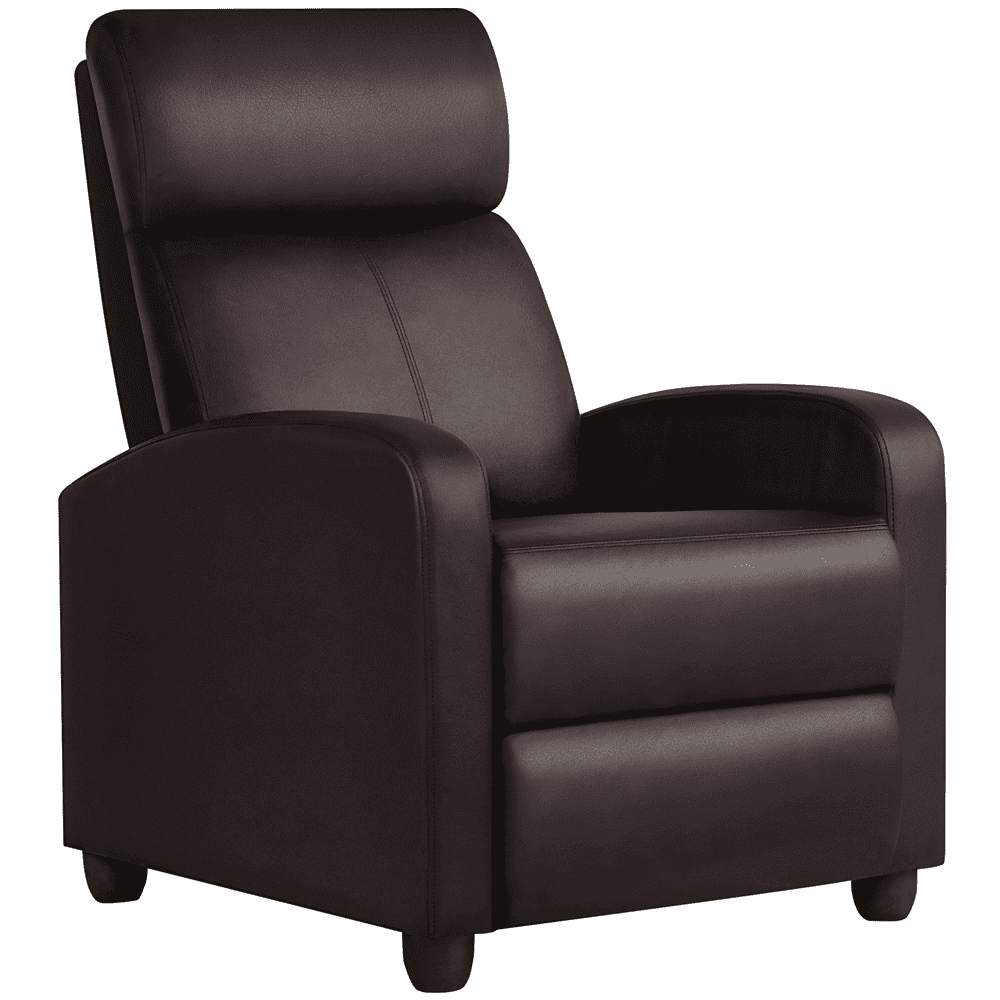 Yaheetech Modern Adjustable Faux Leather Recliner Chair, Brown