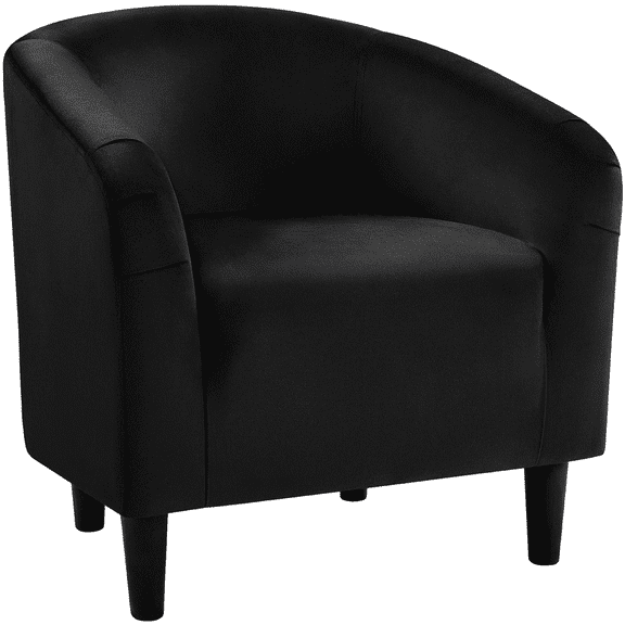 Yaheetech Velvet Upholstered Accent Chair for Living Room, Black