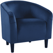 Yaheetech Velvet Upholstered Accent Chair Armchair for Livingroom, Navy Blue